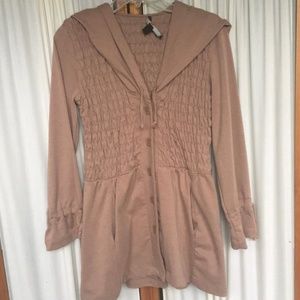 Smocked Fever hoodie jacket with bell sleeves L